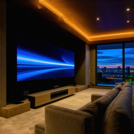 Luxurious home theater with sophisticated ambient light control systems
